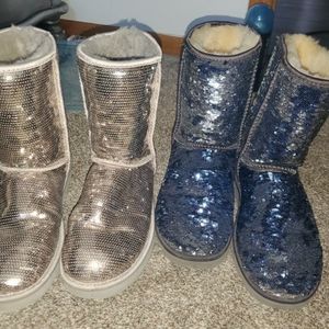BLUE Sparkle uggs 10